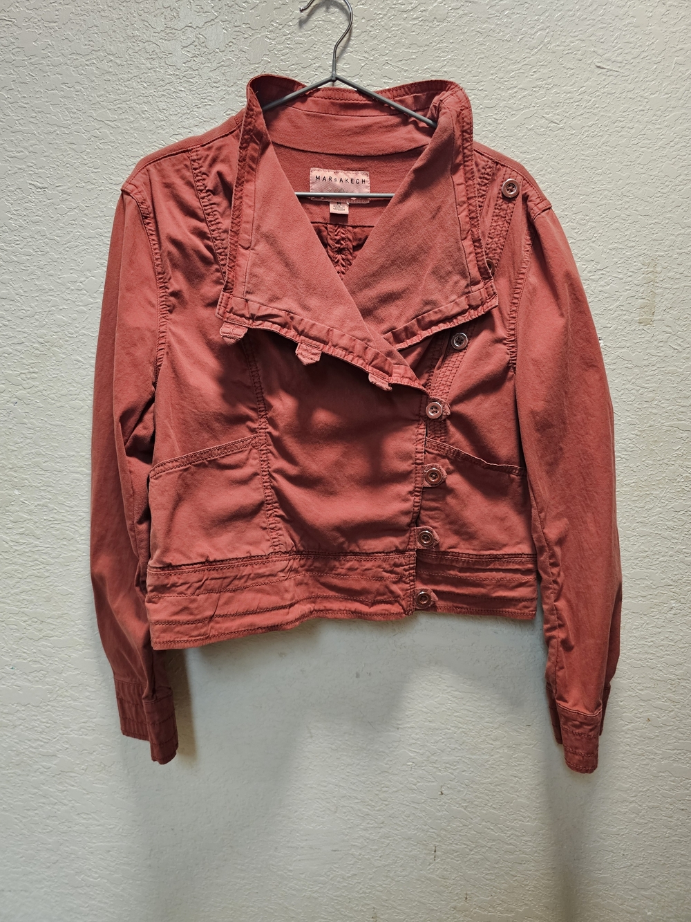 Marrakech Women's Coral Cotton Jean Jacket